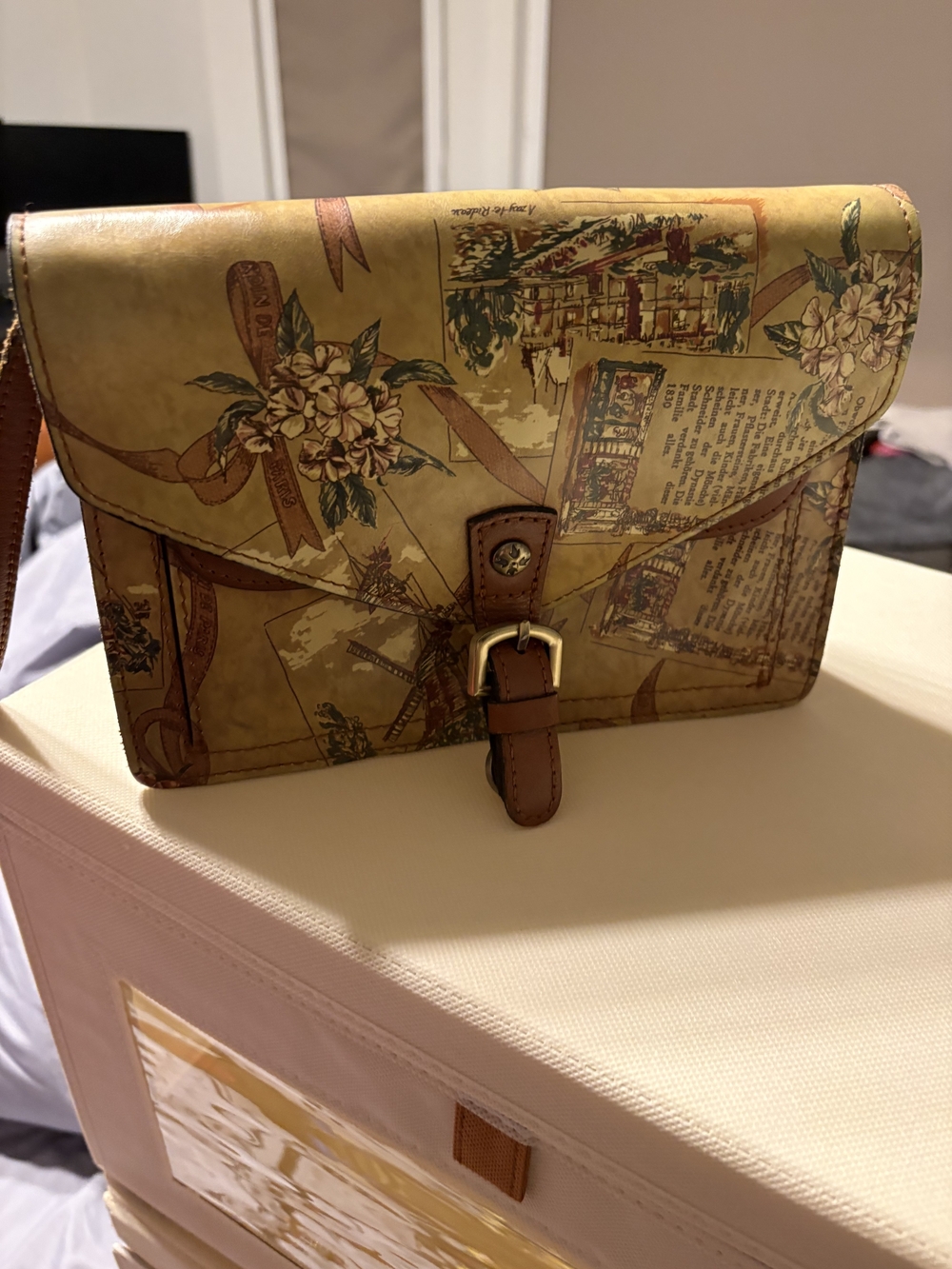 Patricia Nash My European Vintage-Inspired Yellow Floral Envelope Crossbody Bag